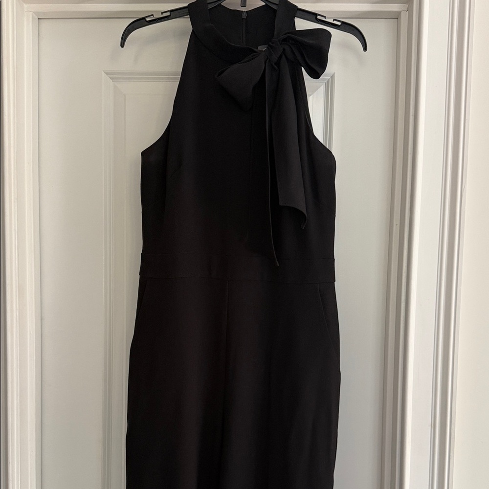 Elegant Black Halter Romper with Bow Detail